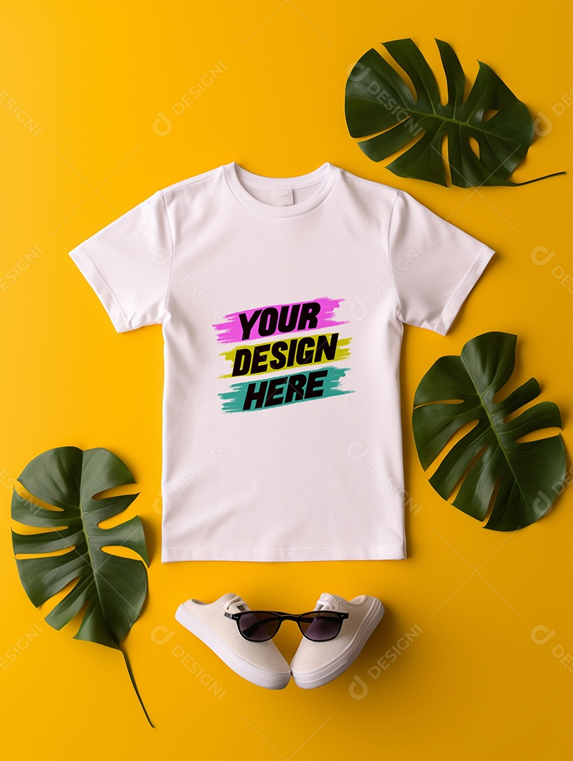 Mockup de Camiseta Feminina PSD Editável