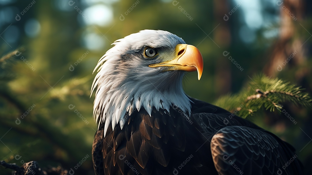 close-up de um falcão de falcoaria, águia careca