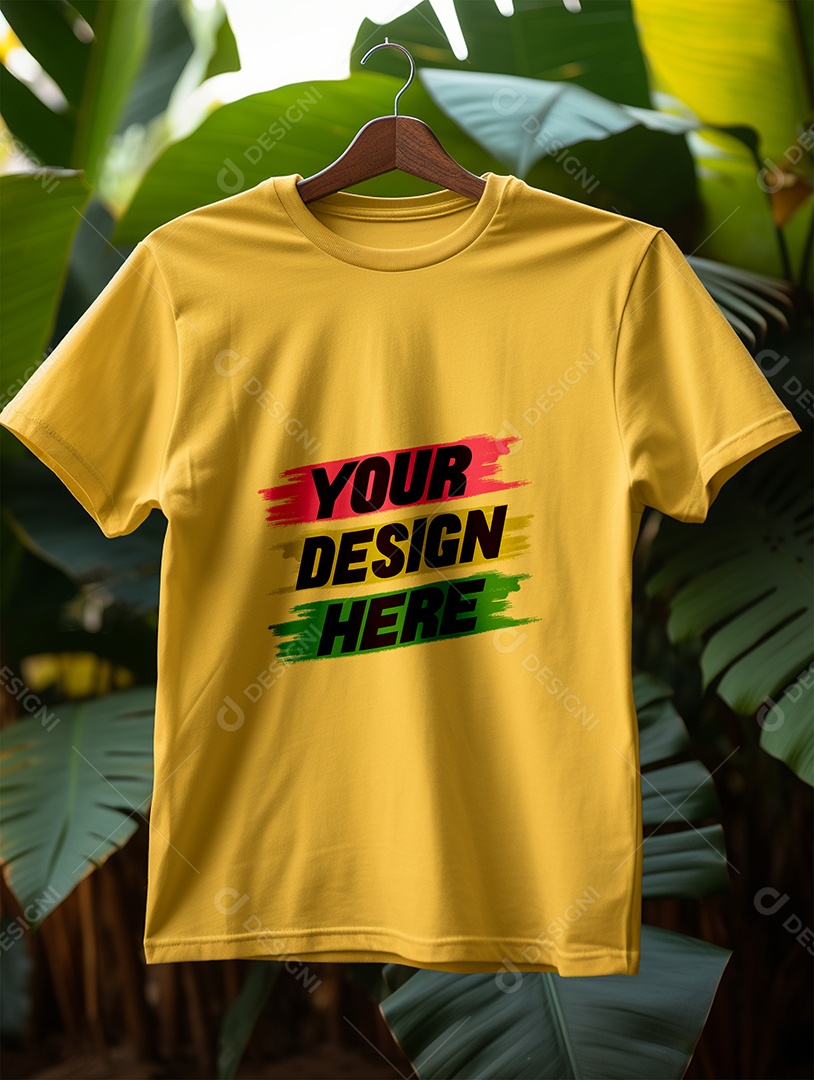 Mens Shirt Mockup Yellow PSD Editable