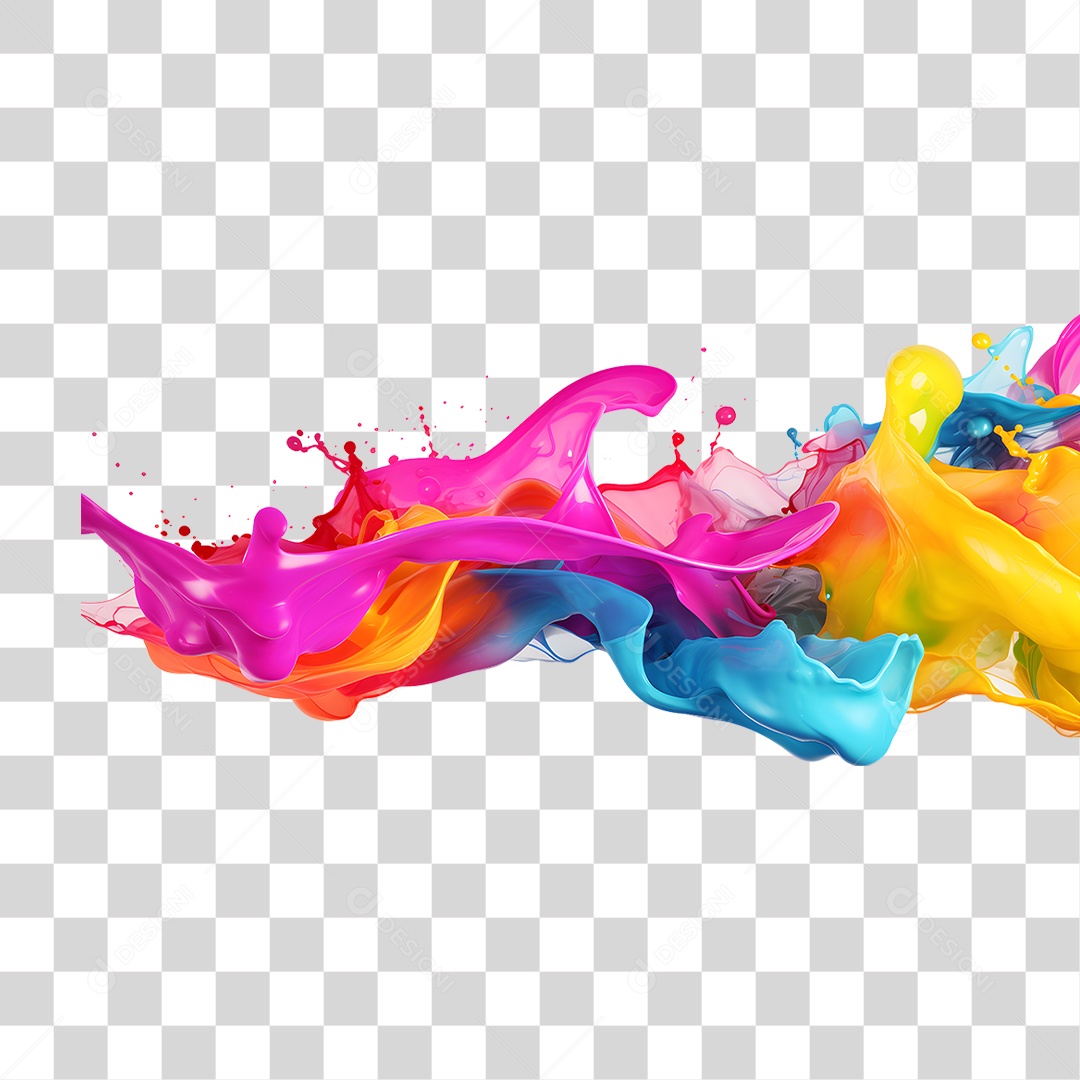 Splash de Tintas Coloridas PNG Transparente