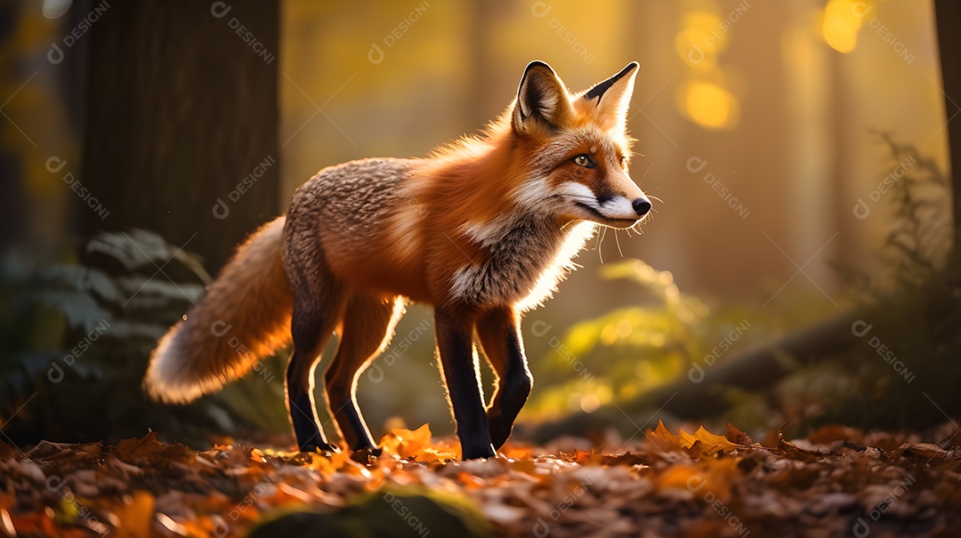 Raposa vermelha na selva profunda