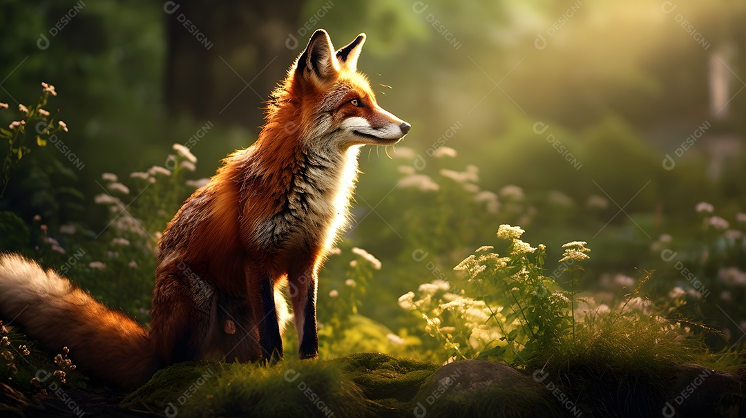 Raposa vermelha na selva profunda