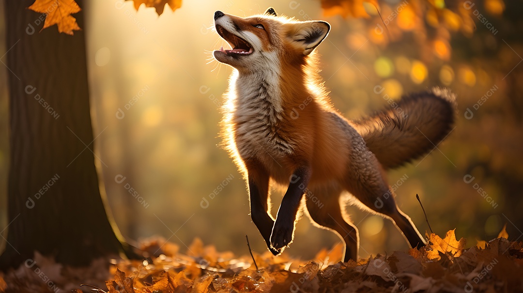 Raposa vermelha na selva profunda