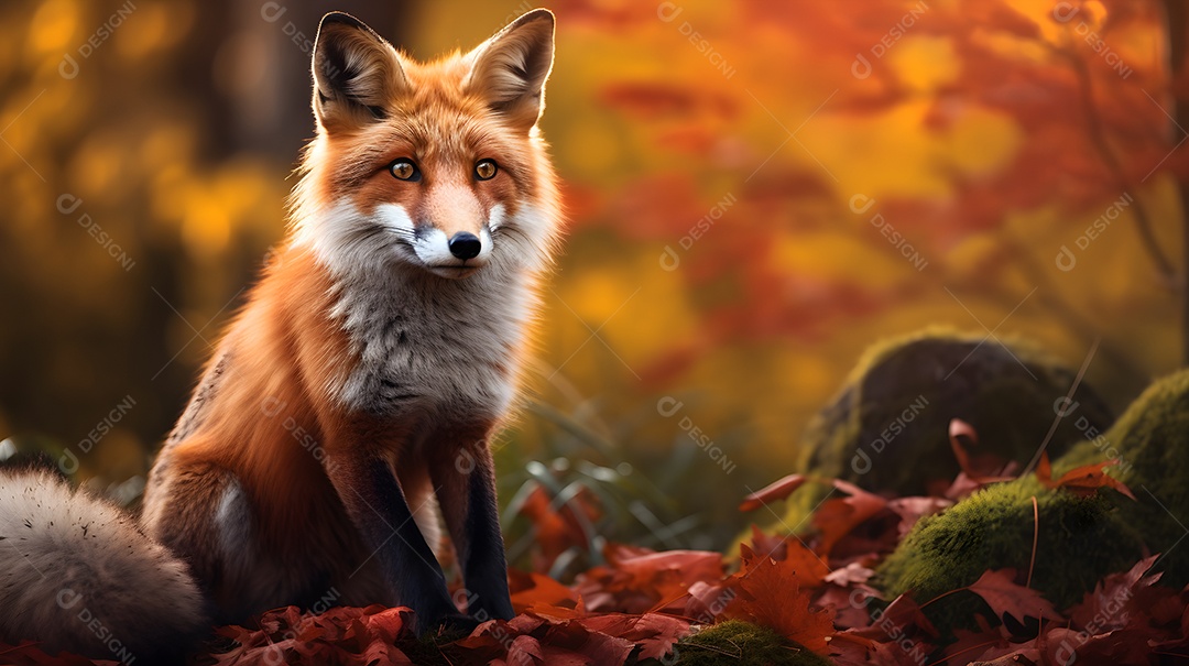 Raposa vermelha na selva profunda