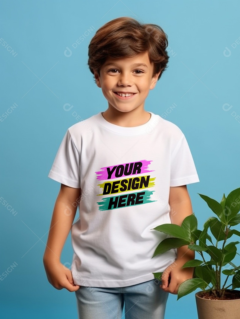 Mockup de Camiseta Infantil PSD Editable