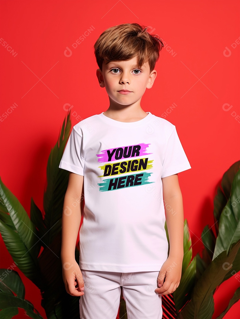 Mockup de Camiseta Infantil PSD Editável