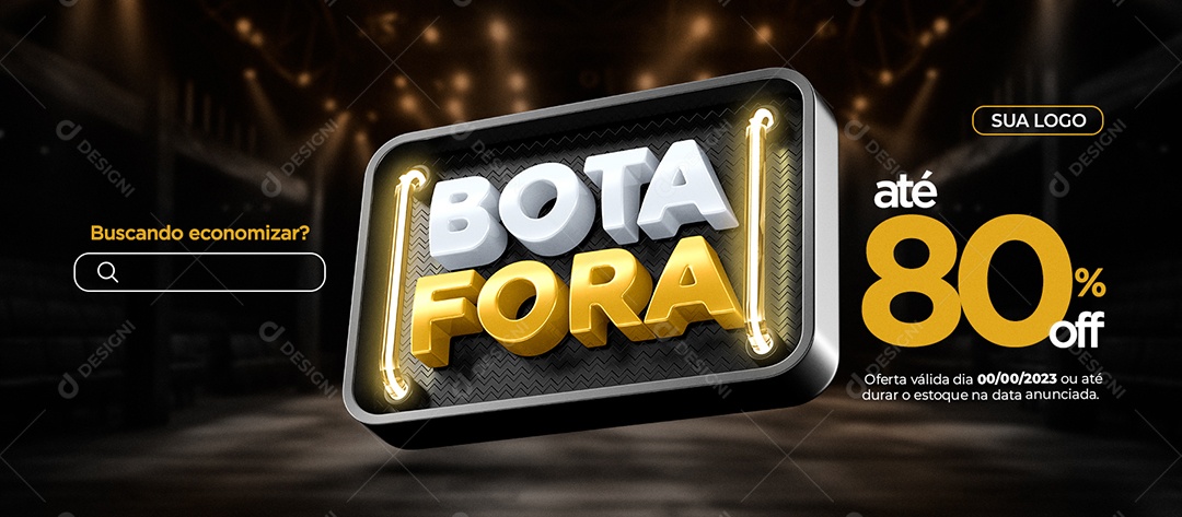 Banner Bota Fora Até 80% Off Social Media PSD Editável