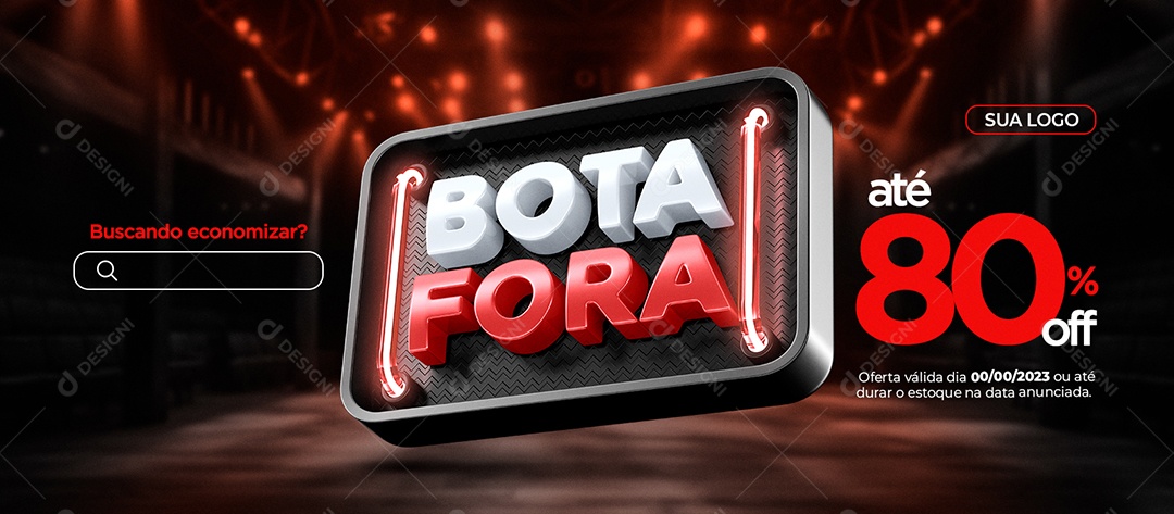 Banner Bota Fora Até 80% Off Social Media PSD Editável