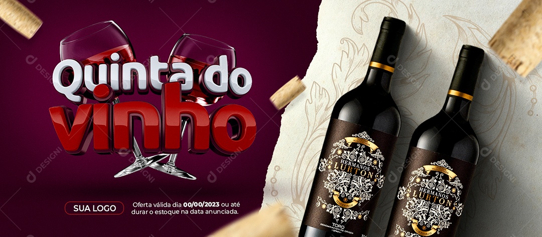 Banner Quinta do Vinho Ofertas Social Media PSD Editável