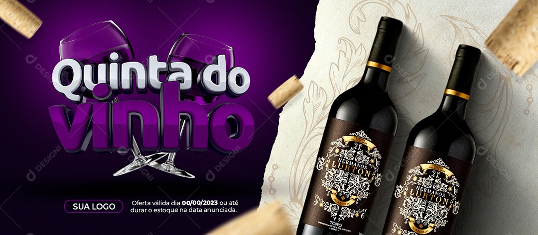 Banner Quinta do Vinho Ofertas Social Media PSD Editável