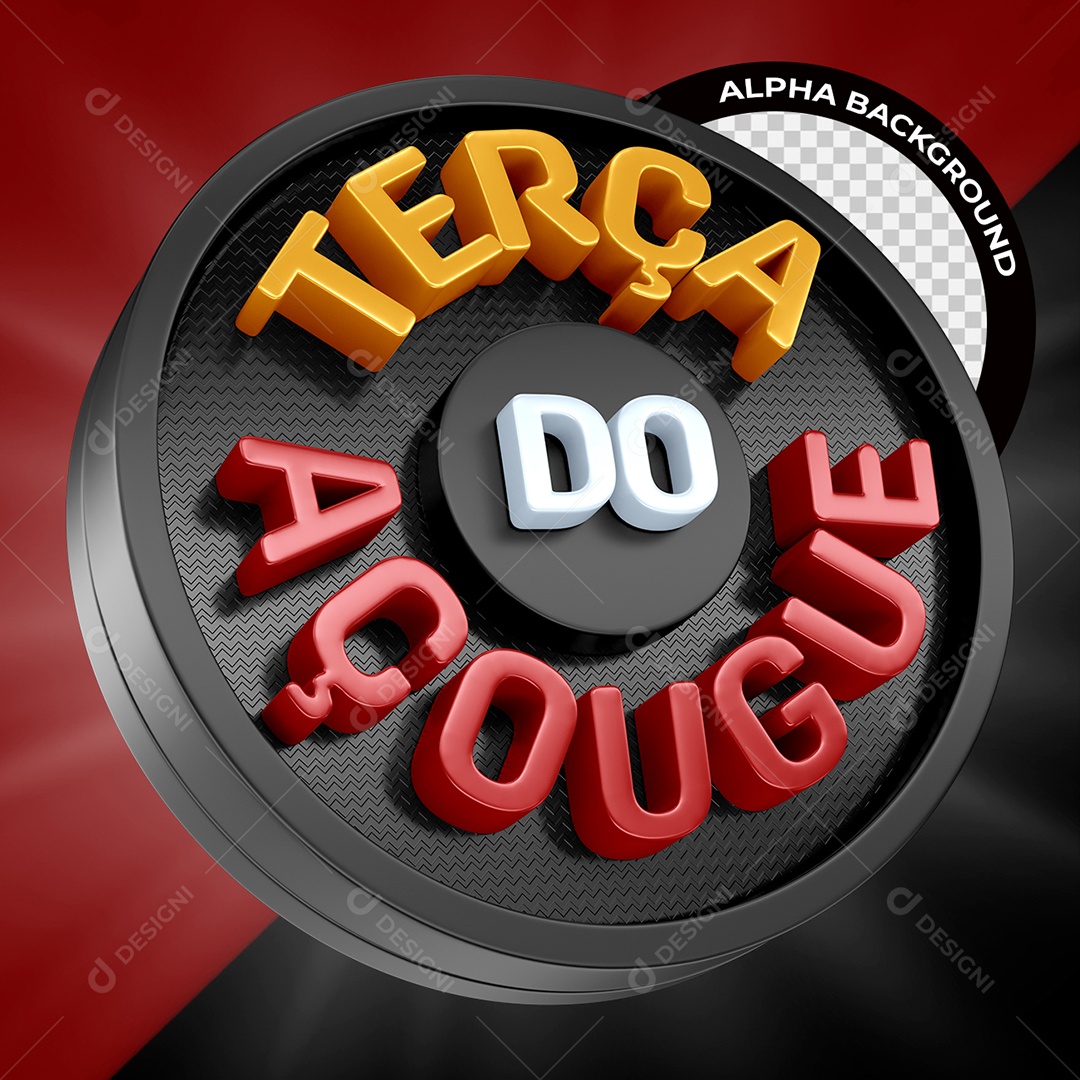 Terça do Açougue Selo 3D para Composição PSD