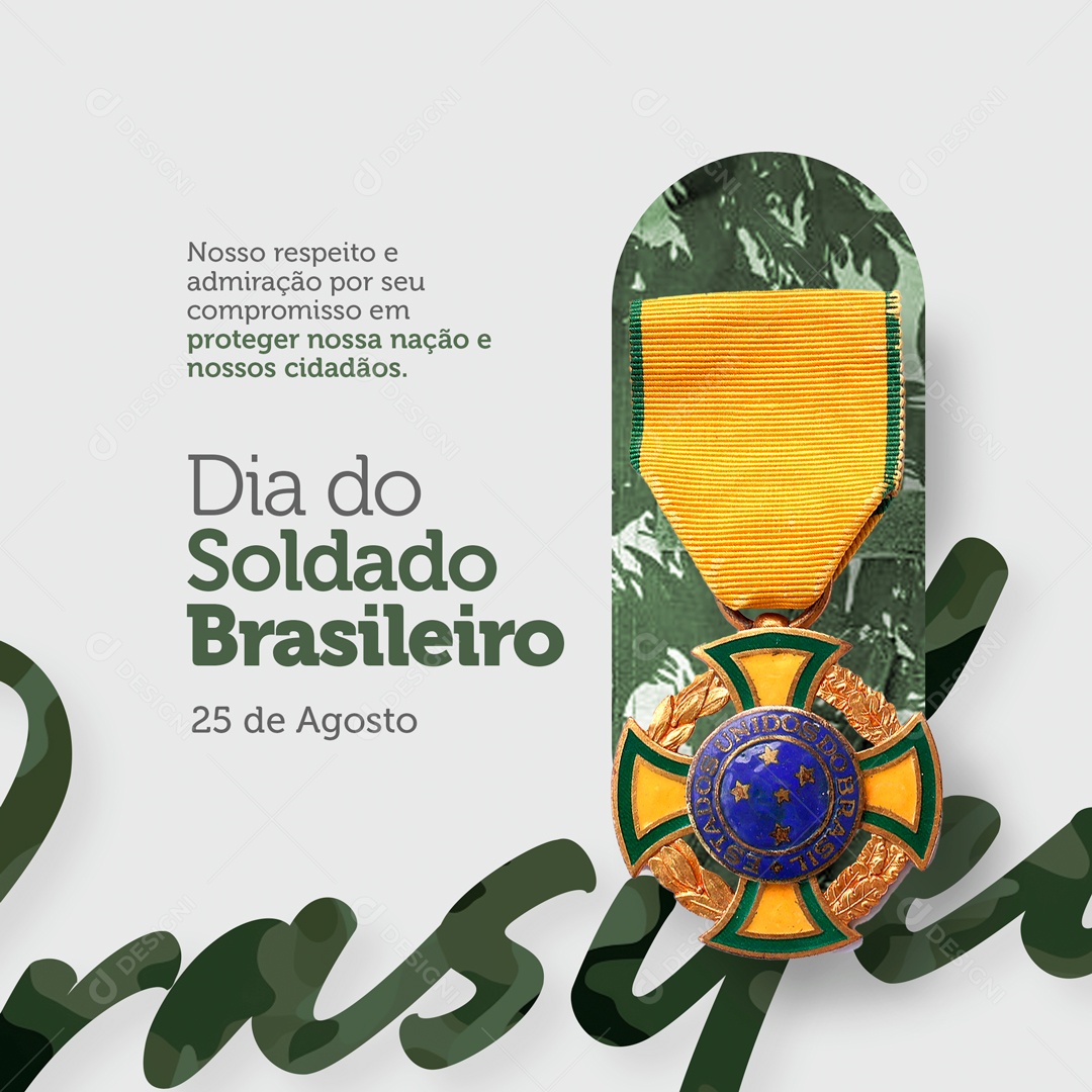 Dia Do Soldado Brasileiro 25 De Agosto Social Media PSD Editável