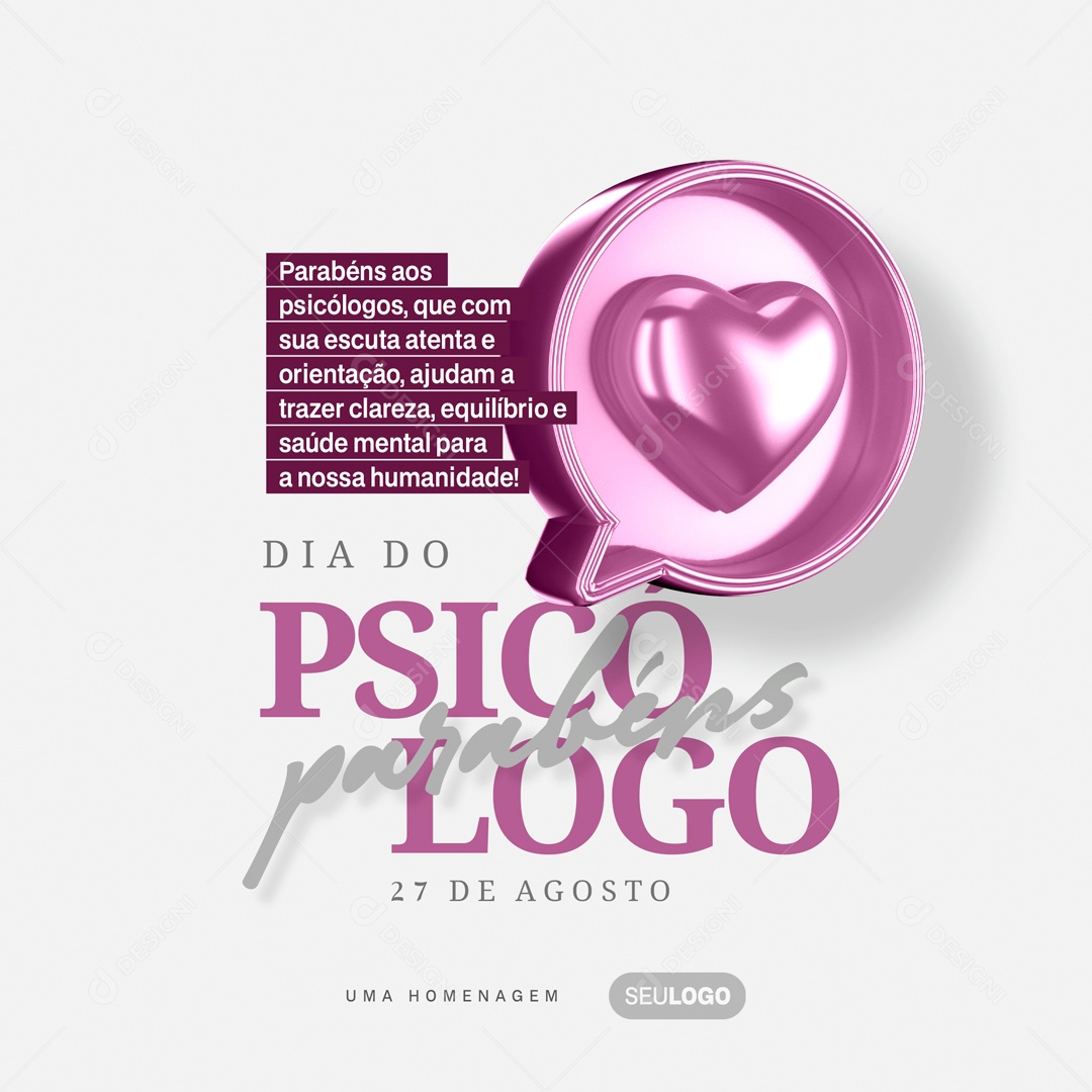 Dia Do Psicólogo 27 De Agosto Social Media PSD Editável