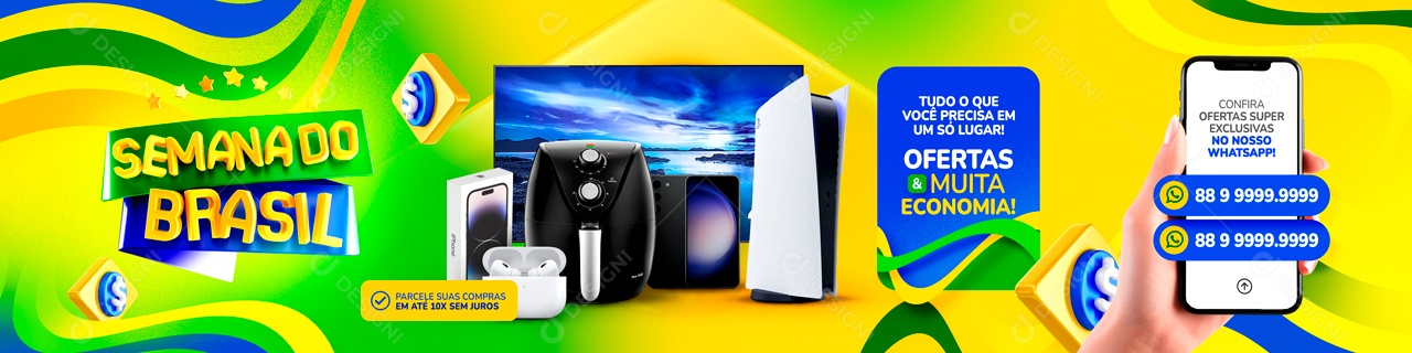 Carrossel Semana Do Brasil Muita Economia Social Media PSD Editável