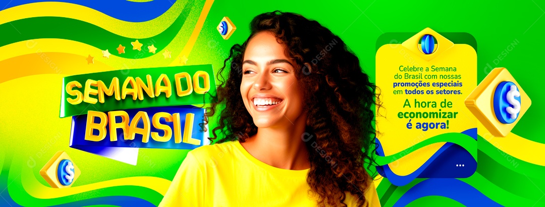 Banner Semana Do Brasil Hora De Economizar Social Media PSD Editável