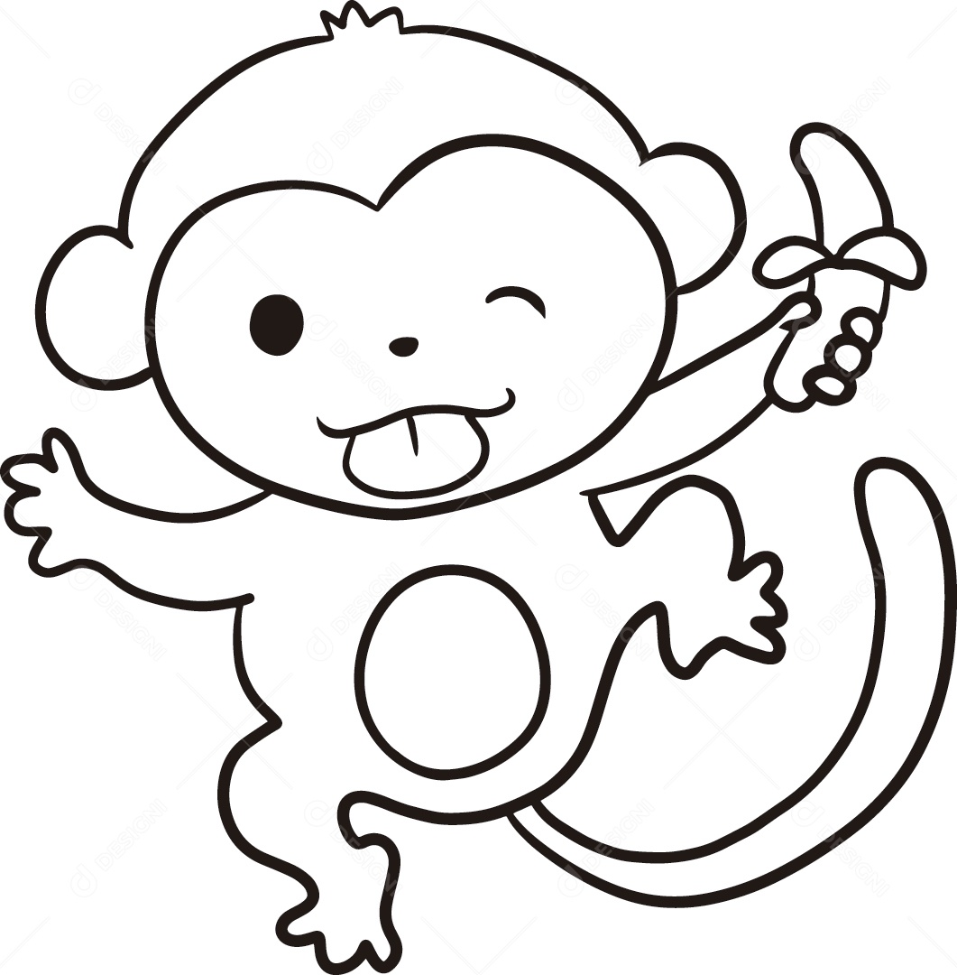 Macaco Desenho Animado Vetor EPS