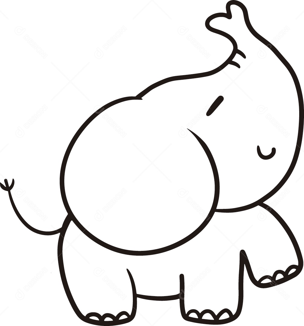 Elefante Desenho Animado Vetor EPS