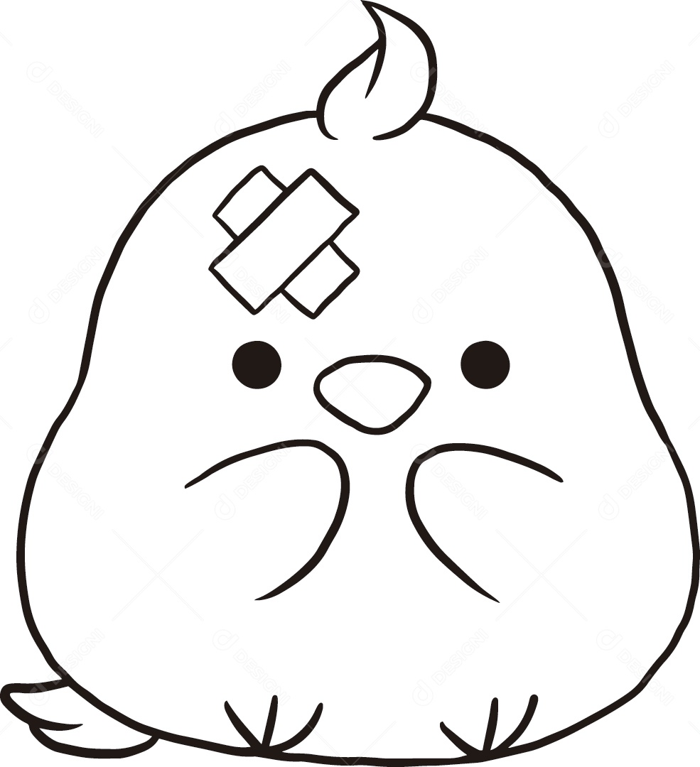 Desenho de um Pintinho Vetor EPS