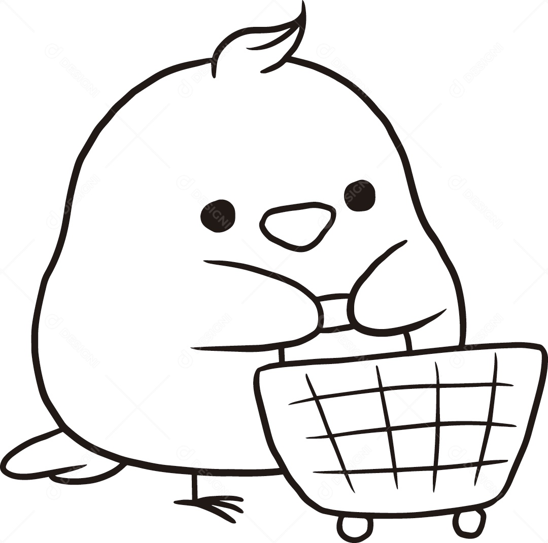 Desenho de um Pintinho Vetor EPS