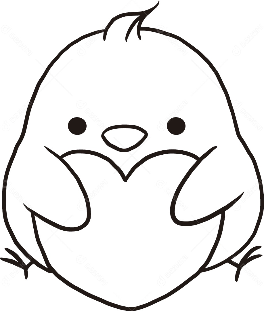 Desenho de um Pintinho Vetor EPS