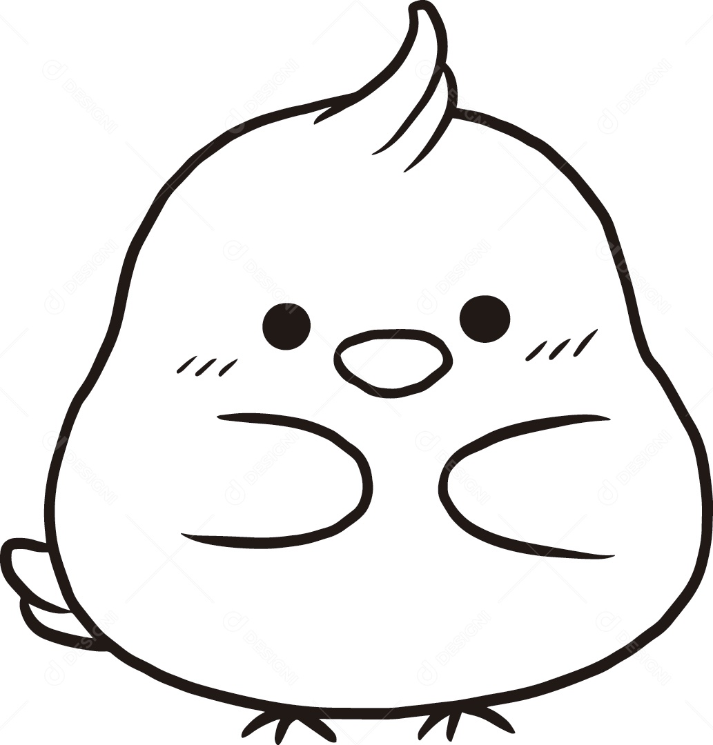 Desenho de um Pintinho Vetor EPS