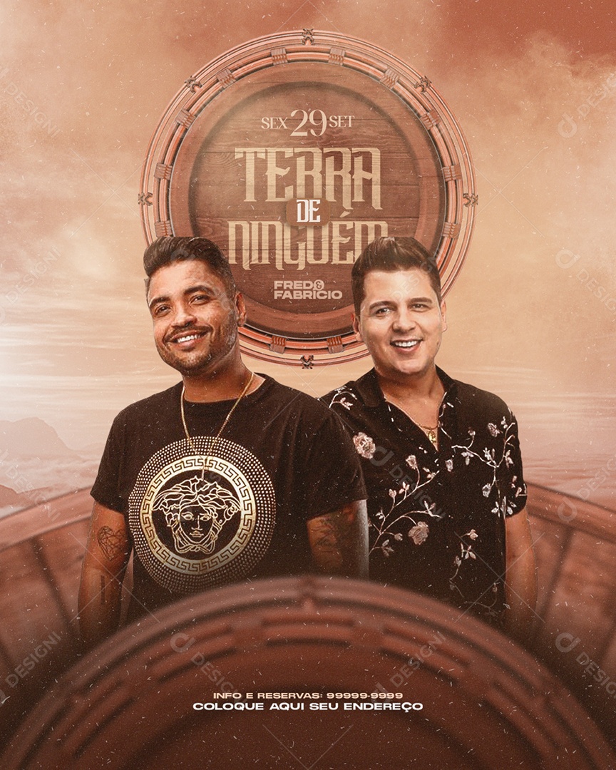 Social Media Flyer Feed Terra De Ninguém Fred e Fabricio PSD Editável