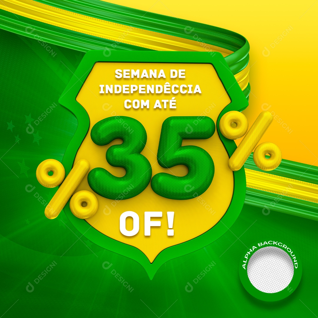 Social Media Semana De Independência 35% Off PSD Editável