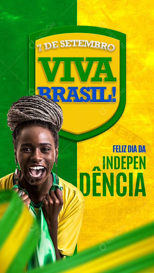 Social Media Story Viva Brasil Feliz Dia Da Independência PSD Editável