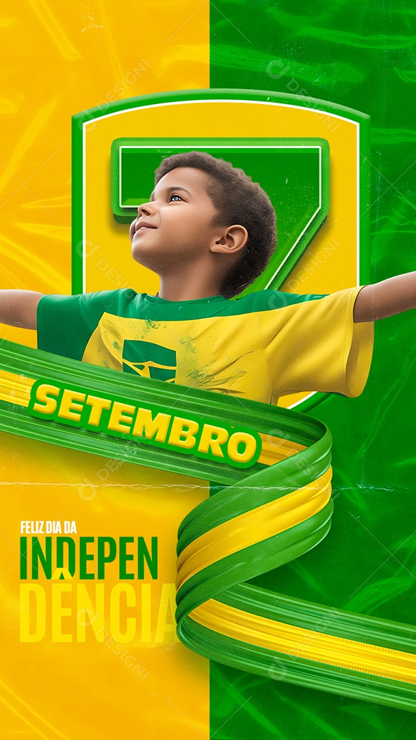 Social Media Story 7 De Setembro Feliz Dia da independência PSD Editável