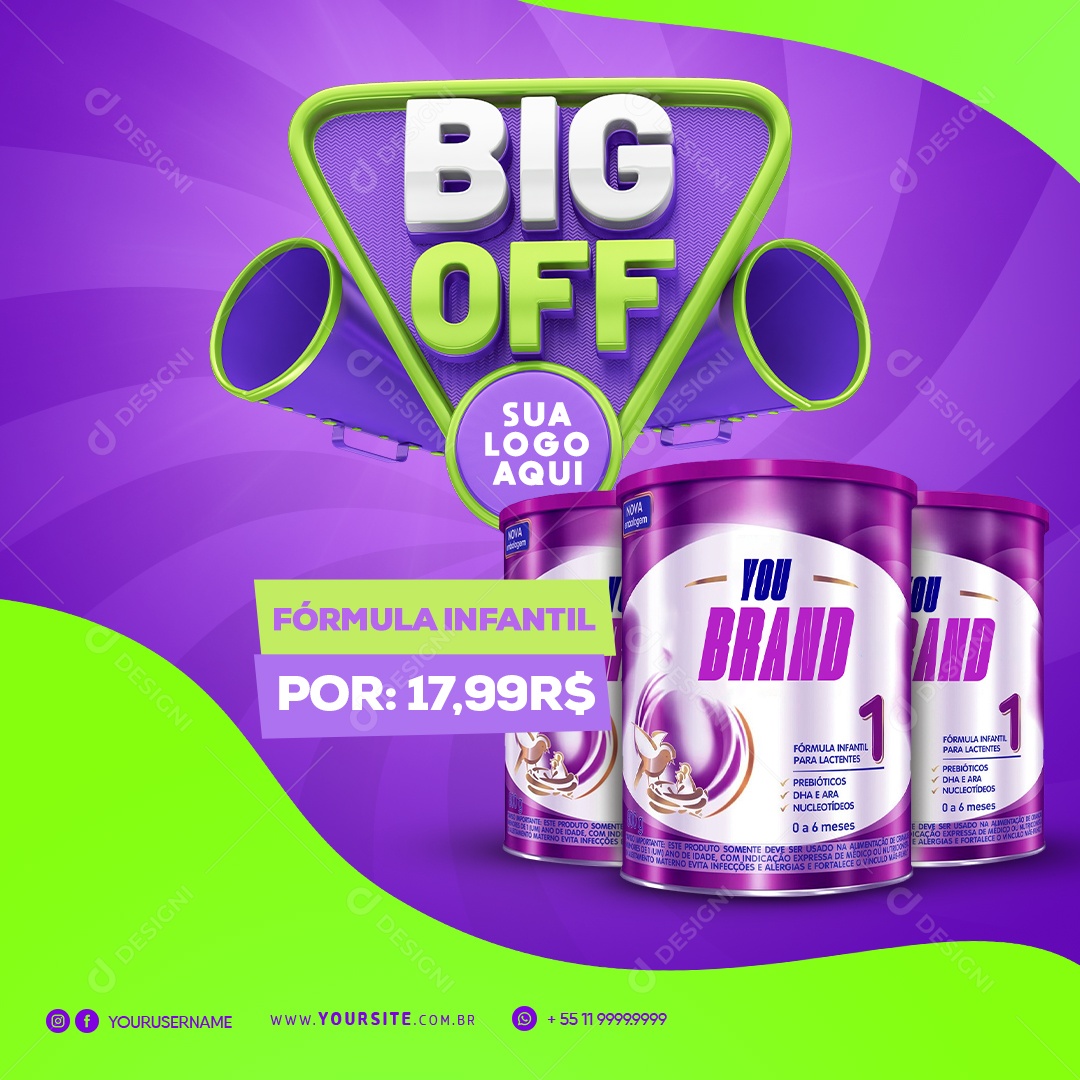 Social Media Big Off Fórmula Infantil Farmácia PSD Editável