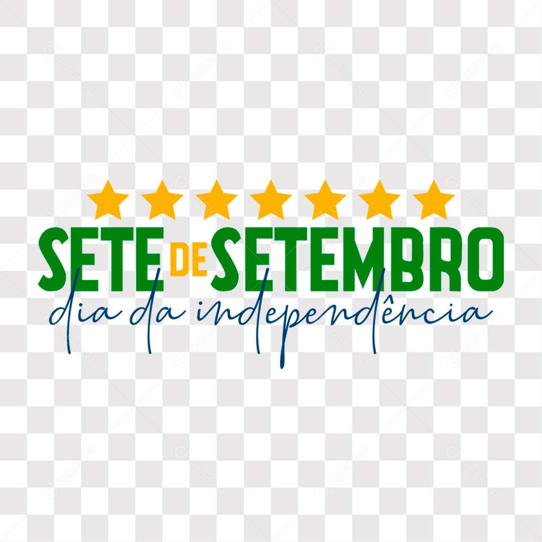 Lettering Sete De Setembro Dia Da Independência EPS + PNG