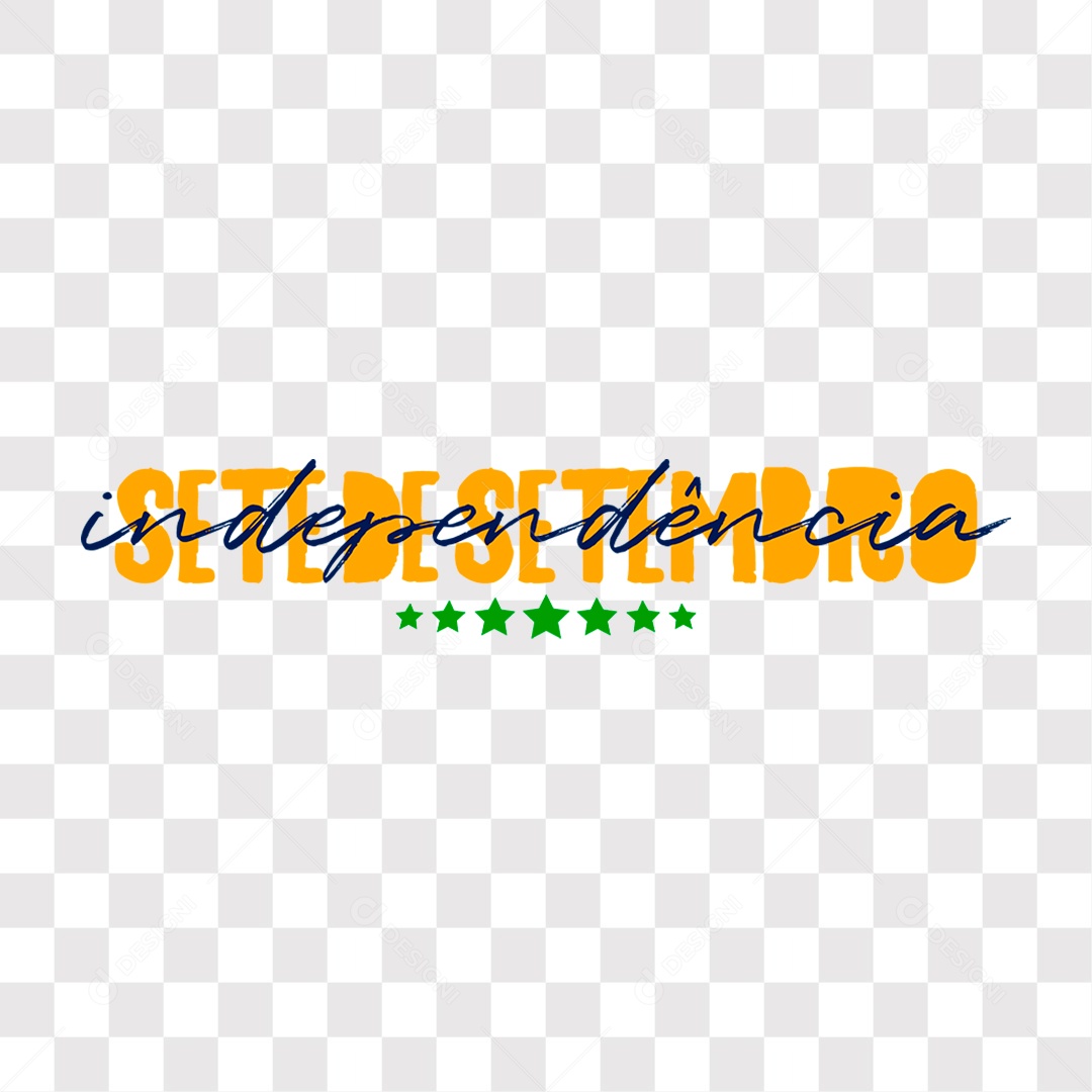 Lettering Sete De Setembro Independência EPS + PNG
