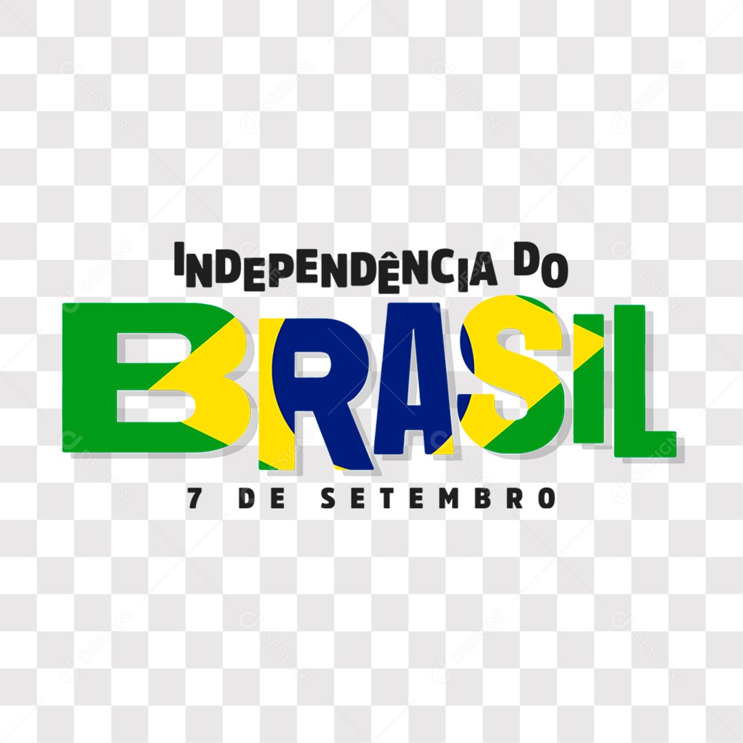 Lettering Independência Do Brasil 7 De Setembro  EPS + PNG