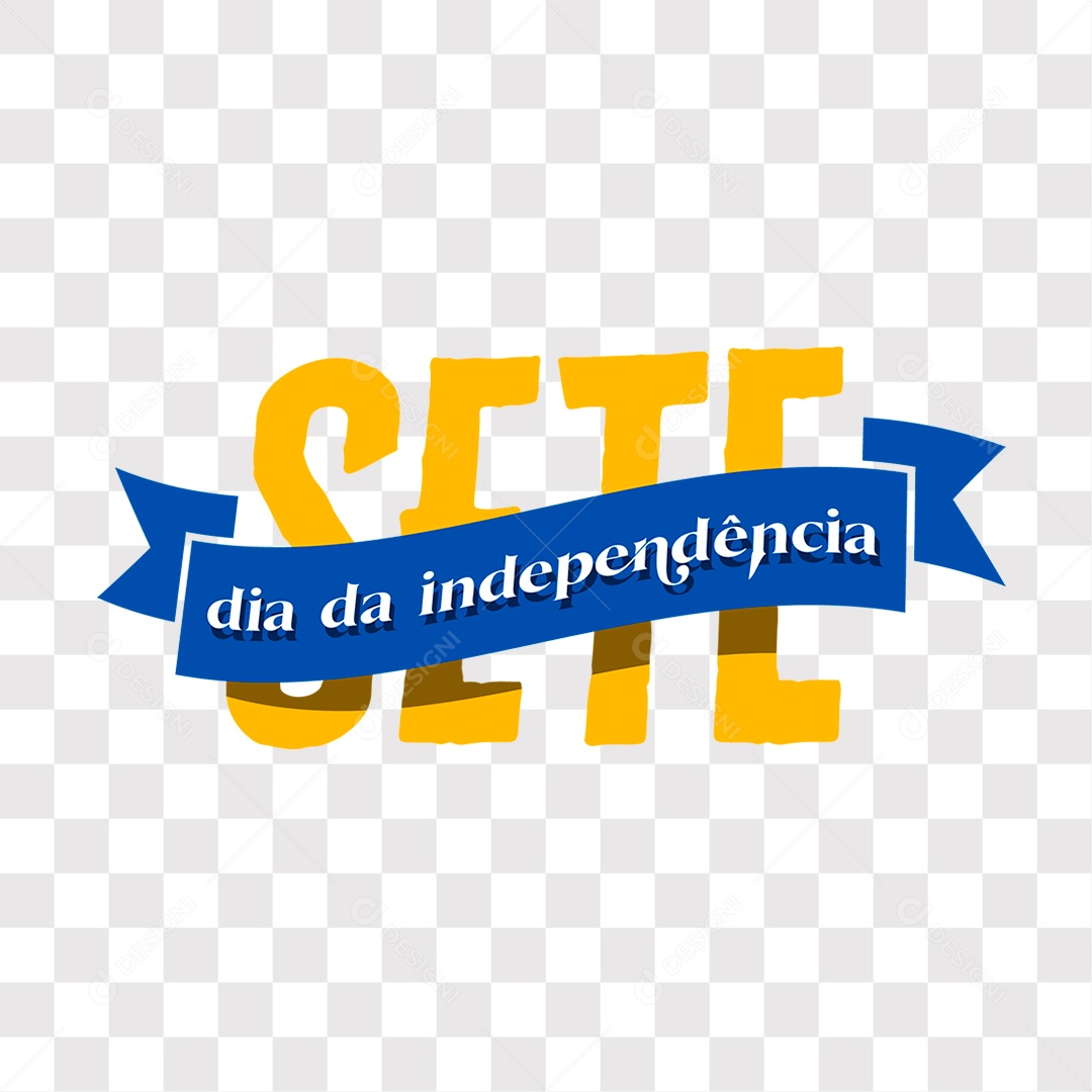 Lettering Sete Dia da Independência EPS + PNG