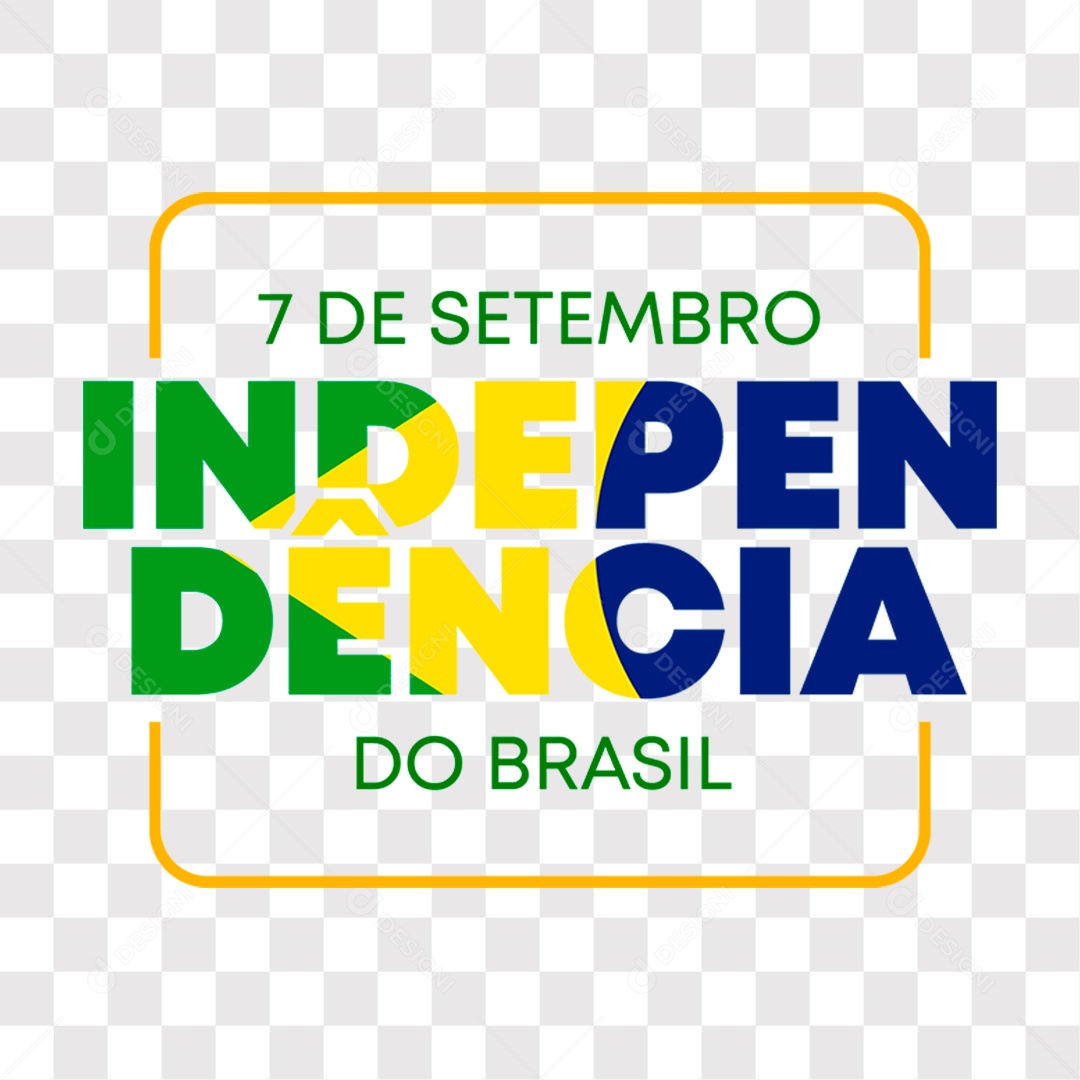 Lettering 7 De Setembro Independência do Brasil EPS + PNG