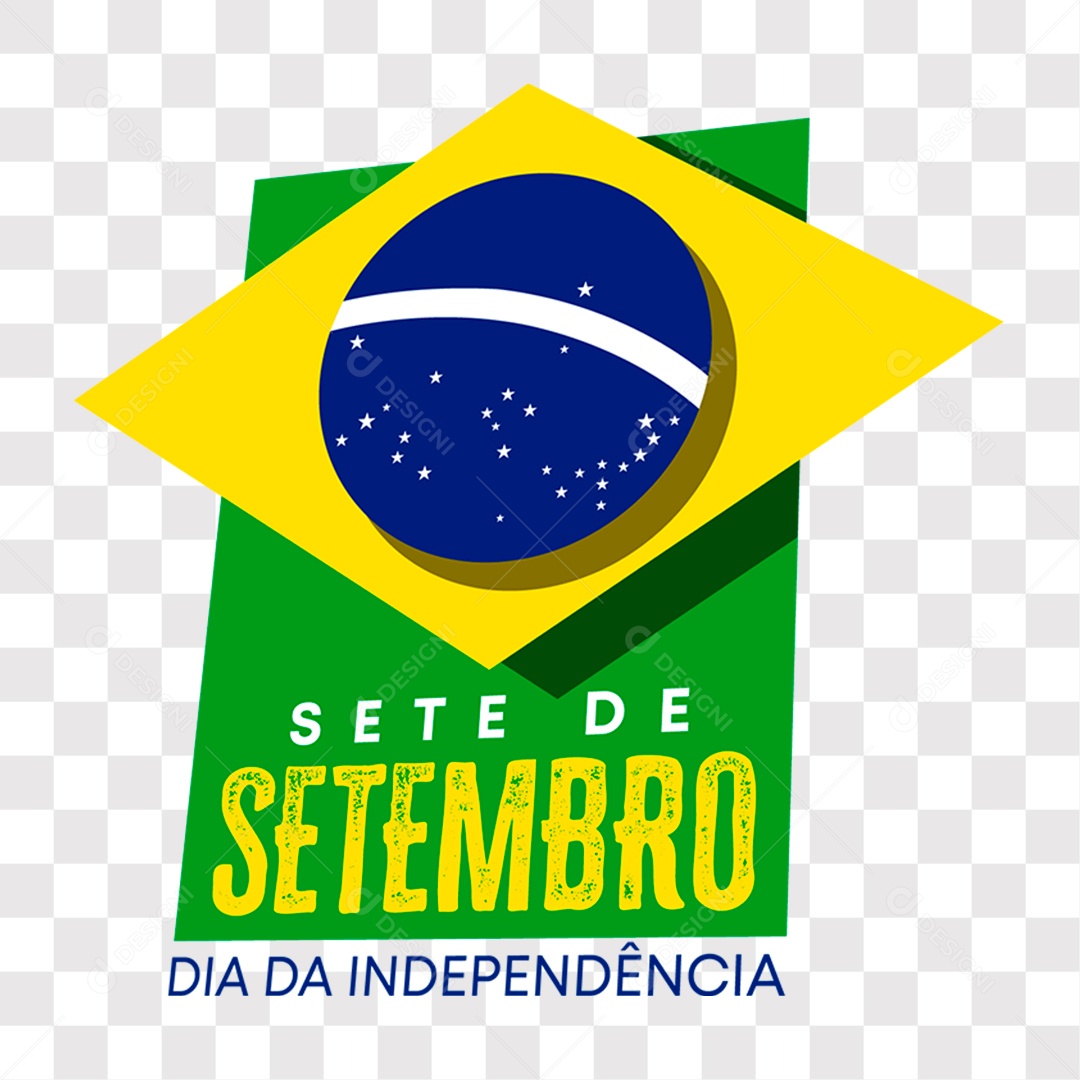Lettering Sete De Setembro Dia Da Independência EPS + PNG