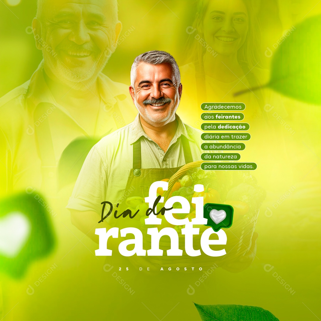 Social Media Dia Do Feirante 25 De Agosto PSD Editável