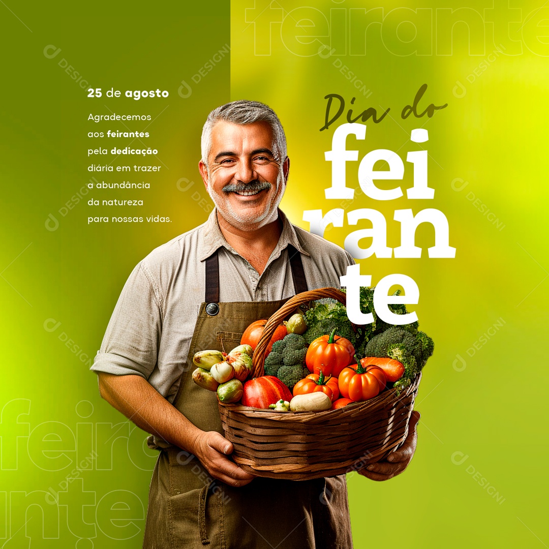 Dia Do Feirante 25 De Agosto Dedicação Diária Social Media PSD Editável