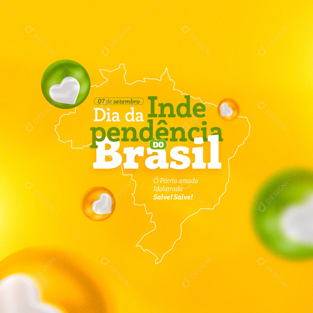 Dia Da Independência Do Brasil 07 De Setembro Social Media PSD Editável