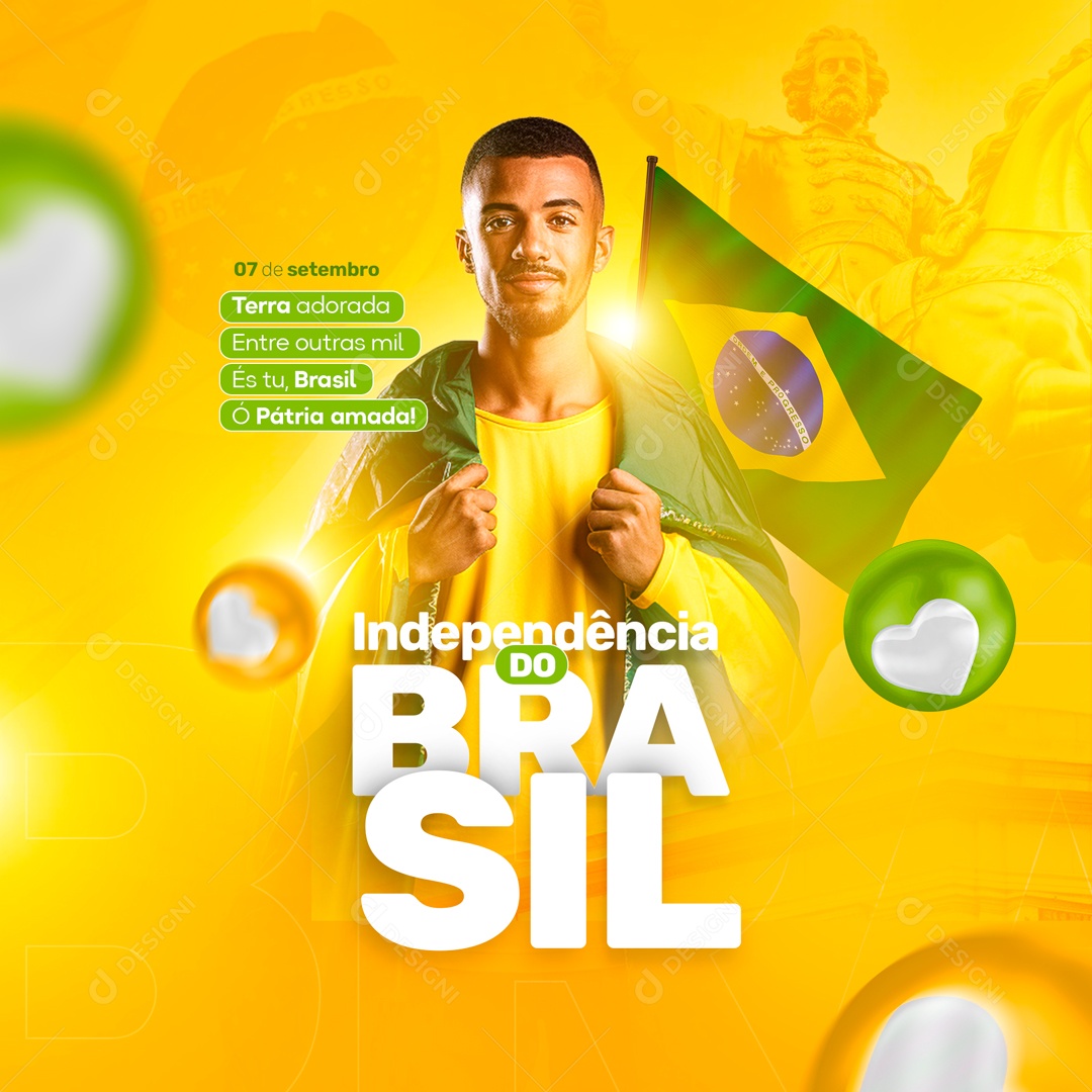 Independência Do Brasil Terra Adorada Social Media PSD Editável