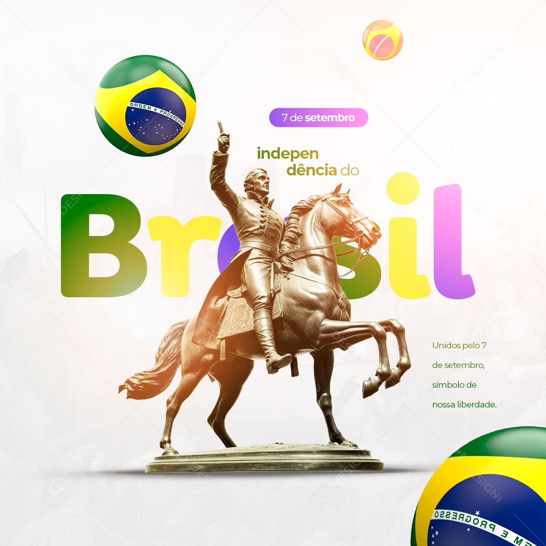 Dia Da Independência do Brasil Unidos Pelo 7 de Setembro Social Media PSD Editável