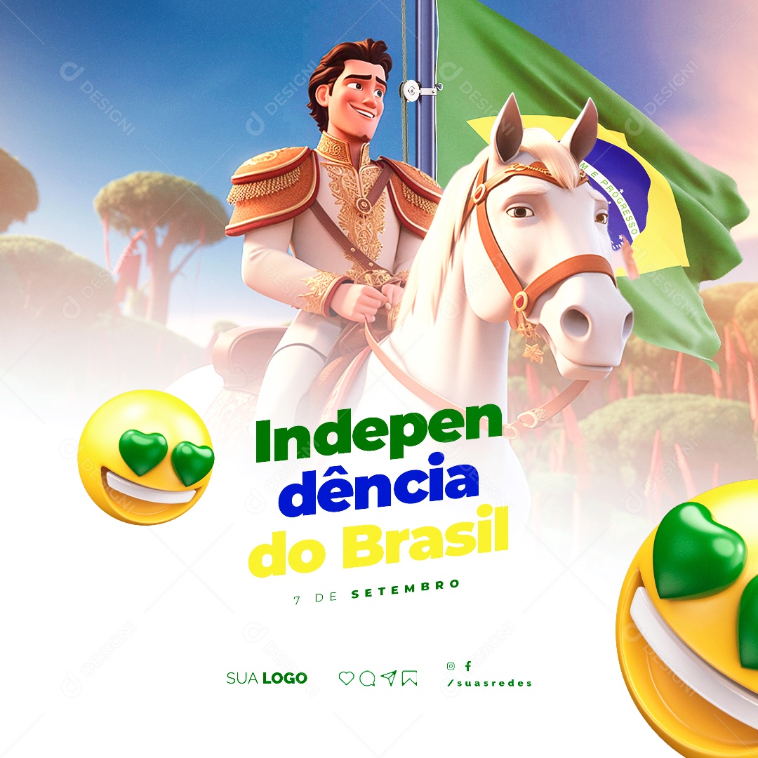 Dia Da Independência do Brasil 7 de Setembro Social Media PSD Editável