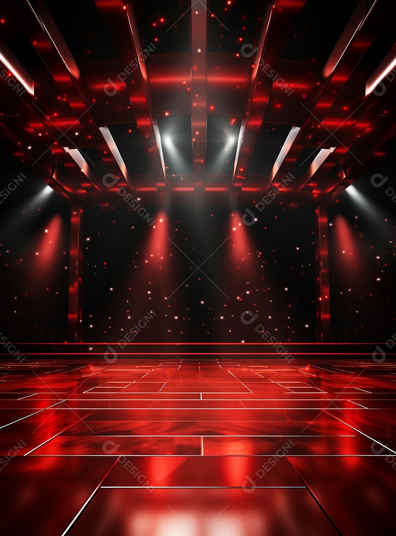Plano de fundo com iluminação de holofotes vermelhos