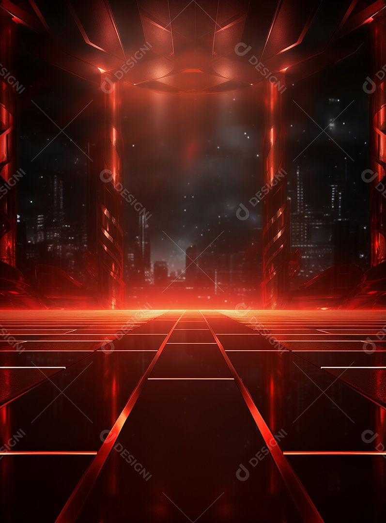 Plano de fundo com iluminação de holofotes vermelhos