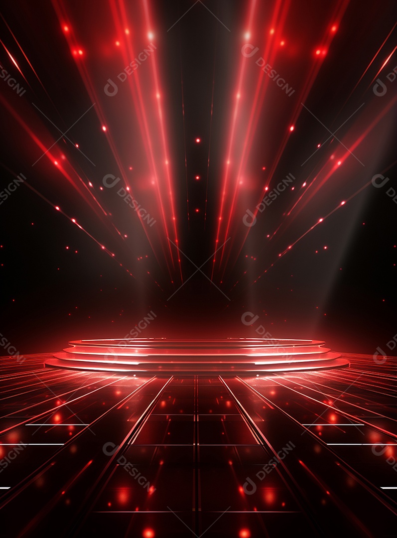 Plano de fundo com iluminação de holofotes vermelhos