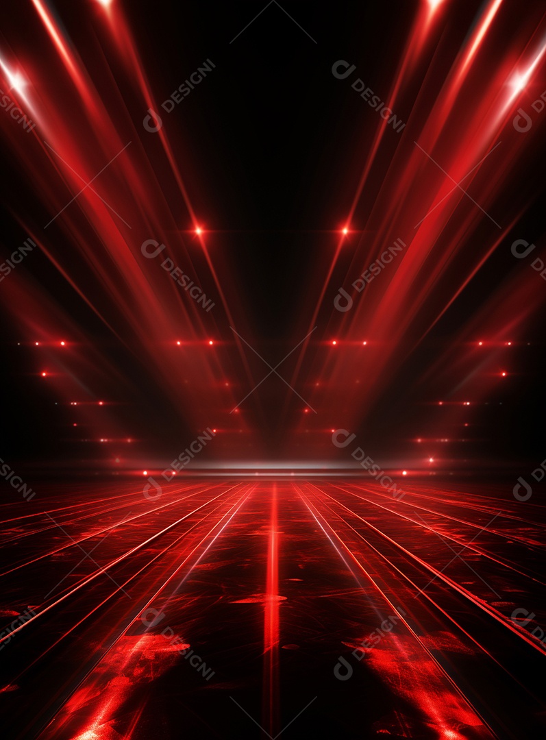 Plano de fundo com iluminação de holofotes vermelhos