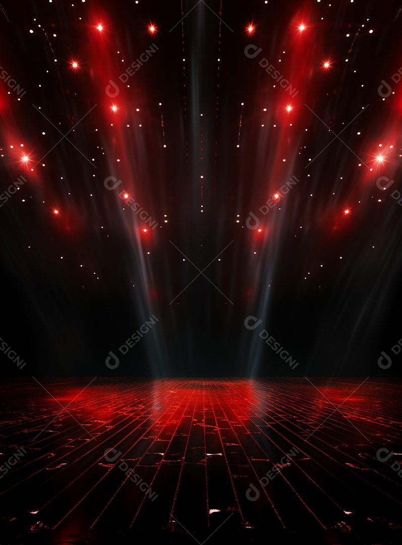 Plano de fundo com iluminação de holofotes vermelhos