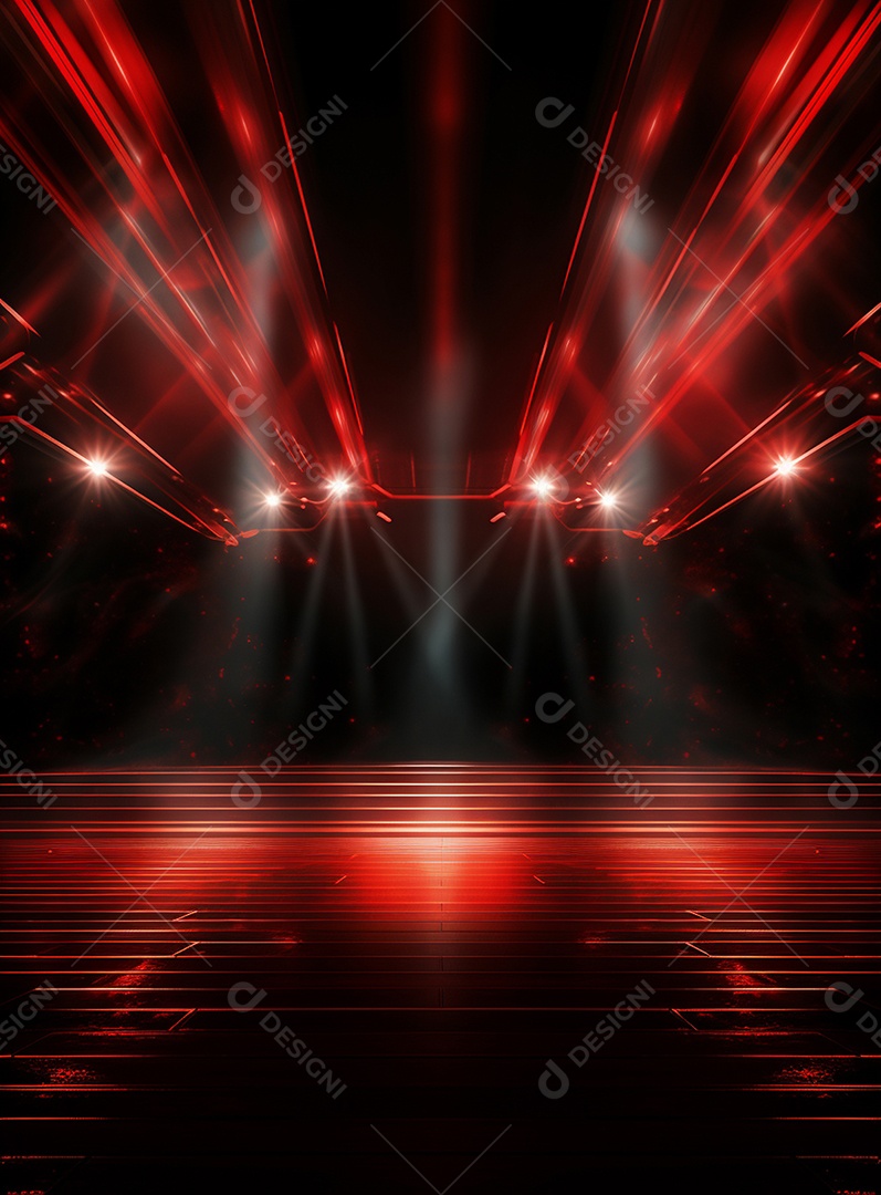 Plano de fundo com iluminação de holofotes vermelhos
