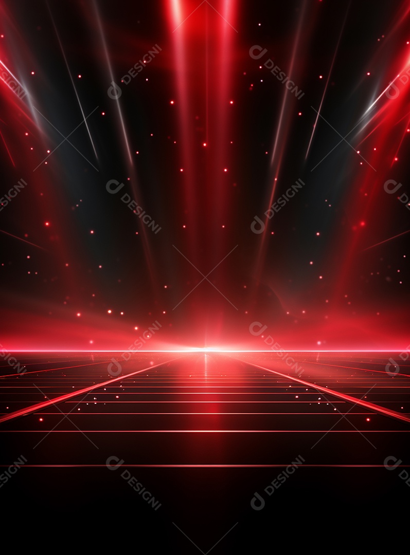 Plano de fundo com iluminação de holofotes vermelhos