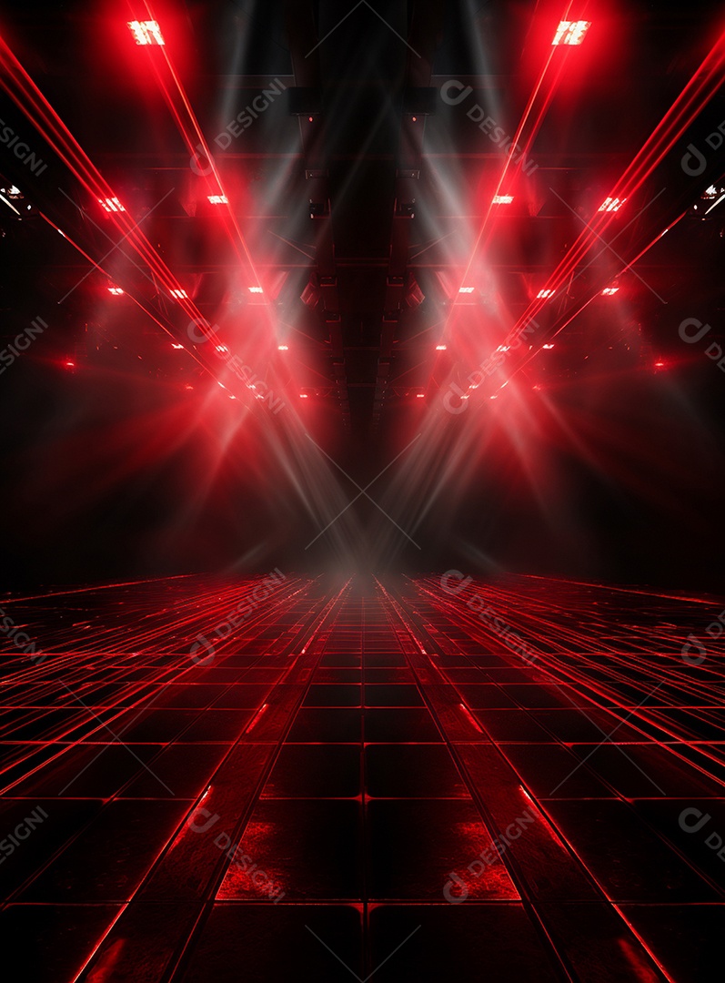Plano de fundo com iluminação de holofotes vermelhos